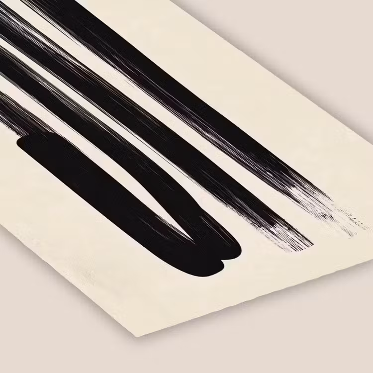 Penseelstreken - Verticaal - Zwart fotolijst zwart zonder passe partout klein -zsfeer6