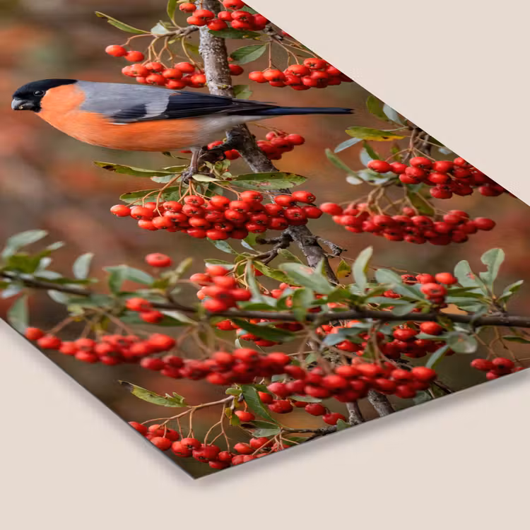 Goudvink - Bessen - Herfst - Natuur - Kleurrijk fotolijst zwart zonder passe partout klein -zsfeer6