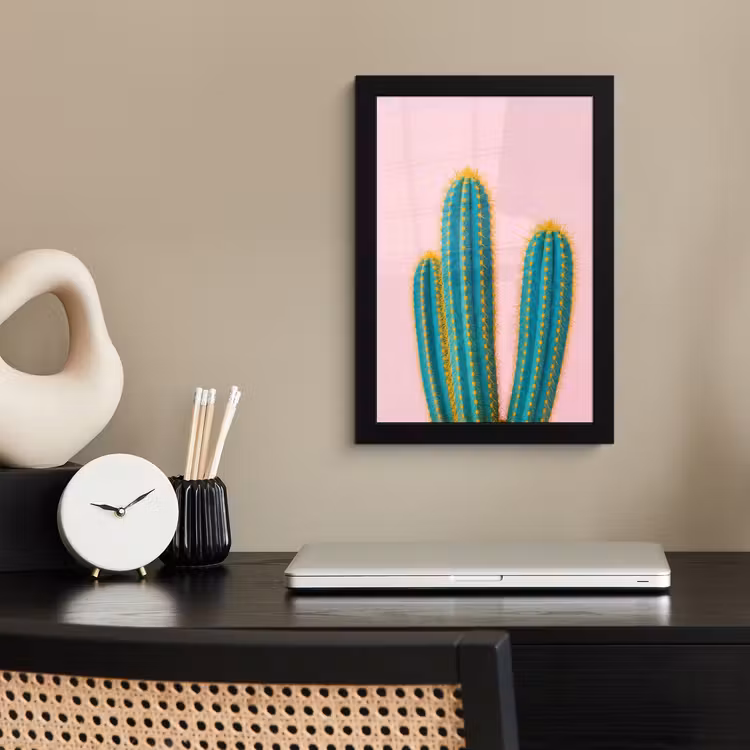 Cactussen - Modern - Pastel fotolijst zwart zonder passe partout klein -sfeer1