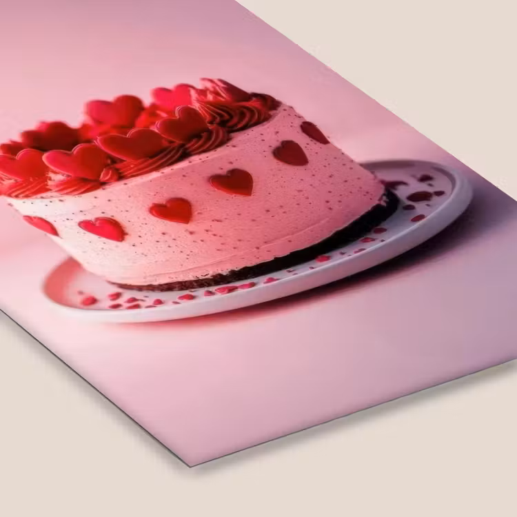 Taart - Hart - Roze fotolijst zwart zonder passe partout klein -zsfeer6