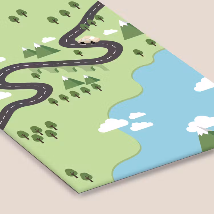 Auto - Bergweg - Natuur - Illustratie fotolijst zwart zonder passe partout klein -zsfeer6