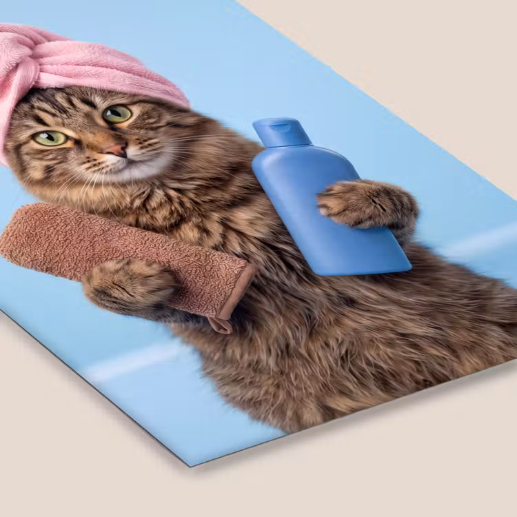 Kat - Handdoek - Washand - Zeep fotolijst zwart zonder passe partout klein -zsfeer6