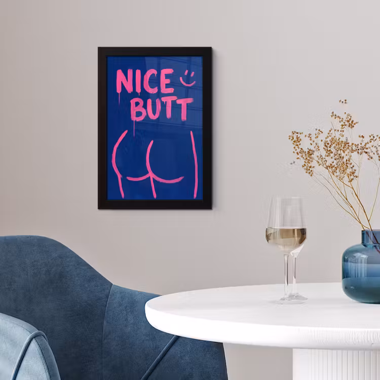 Brutaal - Grappig - Blauw fotolijst zwart zonder passe partout klein -sfeer4