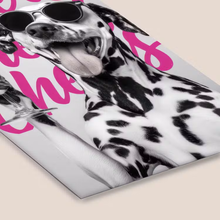 Cheers - Hond - Roze - Wijn fotolijst zwart zonder passe partout klein -zsfeer6
