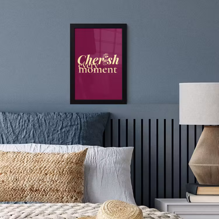 Cherish every moment - Cocktailglas - Bordeaux fotolijst zwart zonder passe partout klein -sfeer3