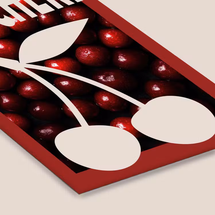 Kersen - Illustratie - Rood fotolijst zwart zonder passe partout klein -zsfeer6