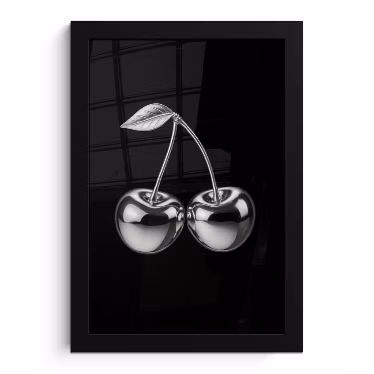 Kers - Luxueus - Metallic fotolijst zwart zonder passe partout klein -3d