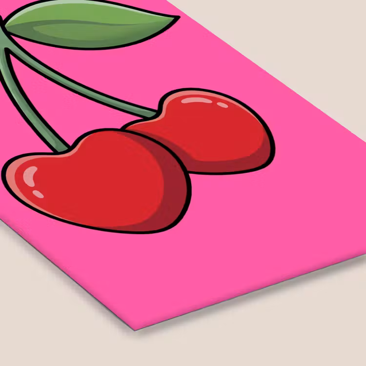 Kers - Roze - Fruit fotolijst zwart zonder passe partout klein -zsfeer6