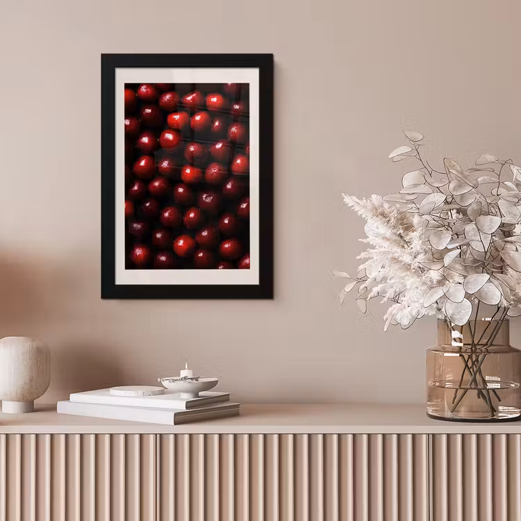Kersen - Rood fotolijst zwart zonder passe partout klein -sfeer5