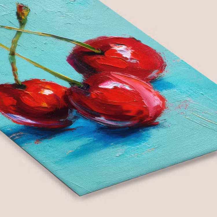 Kersen - Rood - Drie - Geverfd fotolijst zwart zonder passe partout klein -zsfeer6