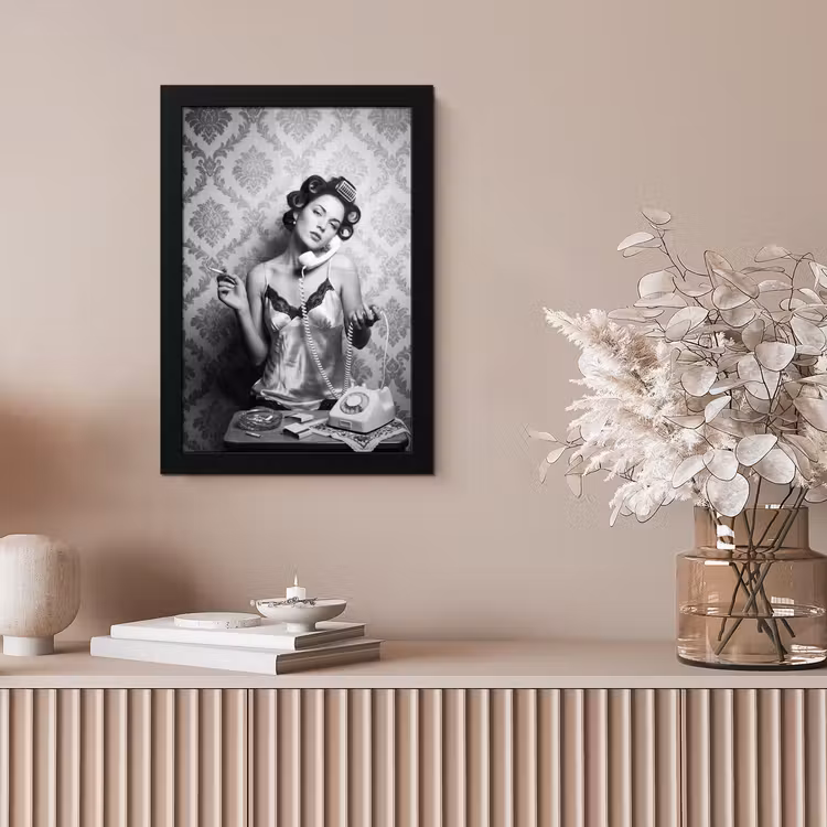 Chic - Vrouw - Zwart - Wit fotolijst zwart zonder passe partout klein -sfeer5