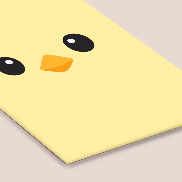 Kuiken - Vrolijk - Geel - Minimalistisch fotolijst zwart zonder passe partout klein -zsfeer6
