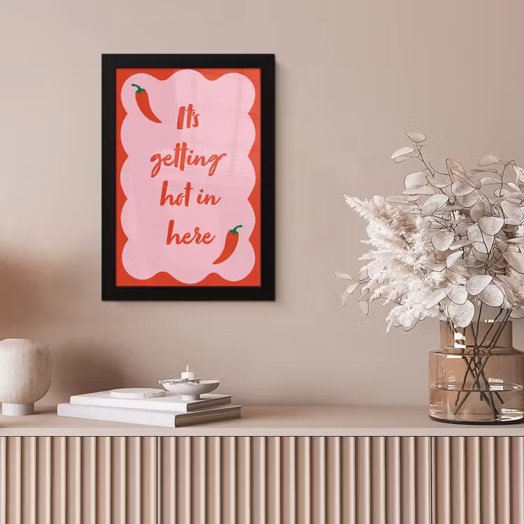 Chilipeper - Red - Hot - Quotes fotolijst zwart zonder passe partout klein -sfeer5