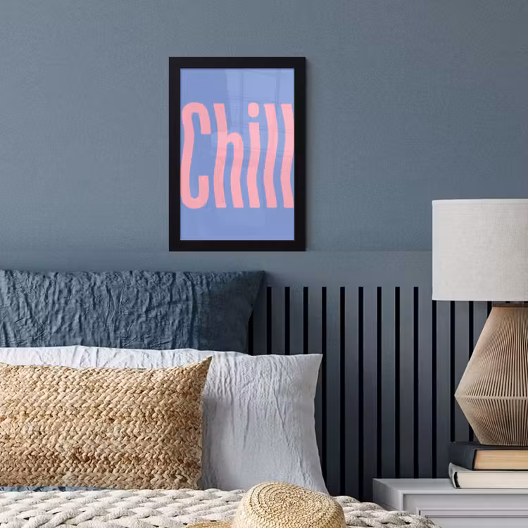 Chill - Roze - Blauw - Golvend fotolijst zwart zonder passe partout klein -sfeer3