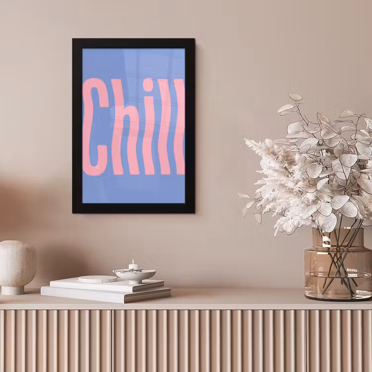 Chill - Roze - Blauw - Golvend fotolijst zwart zonder passe partout klein -sfeer5