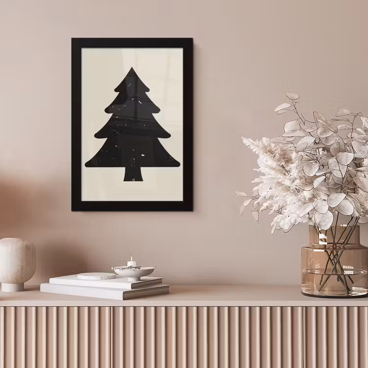 Kerstboom - Zwarte kerstboom - Boom - Japandi fotolijst zwart zonder passe partout klein -sfeer5