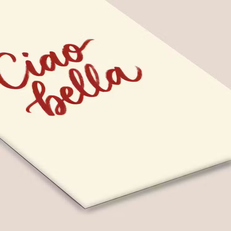 Ciao bella - Rood - Wit - Minimalistisch fotolijst zwart zonder passe partout klein -zsfeer6