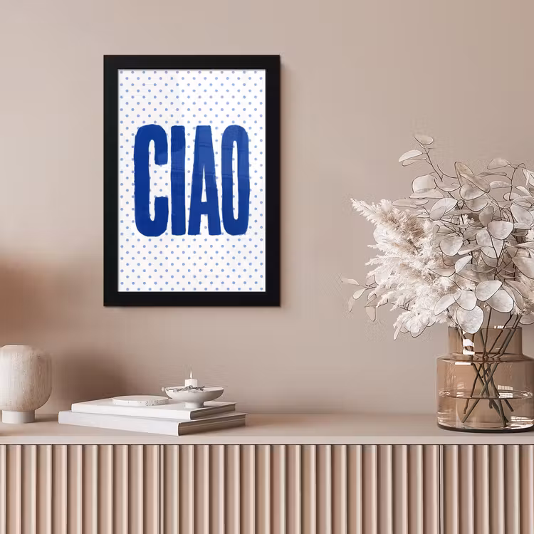 Ciao - Stippen - Roze - Wit fotolijst zwart zonder passe partout klein -sfeer5