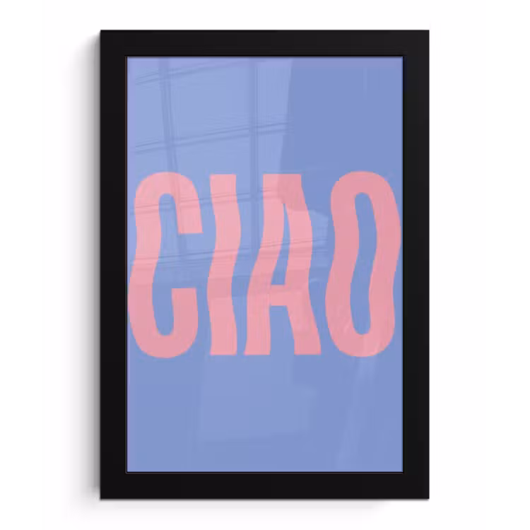 Ciao - Roze - Blauw - Golvend fotolijst zwart zonder passe partout klein -3d