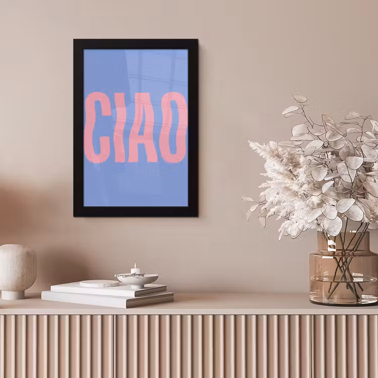 Ciao - Roze - Blauw - Golvend fotolijst zwart zonder passe partout klein -sfeer5