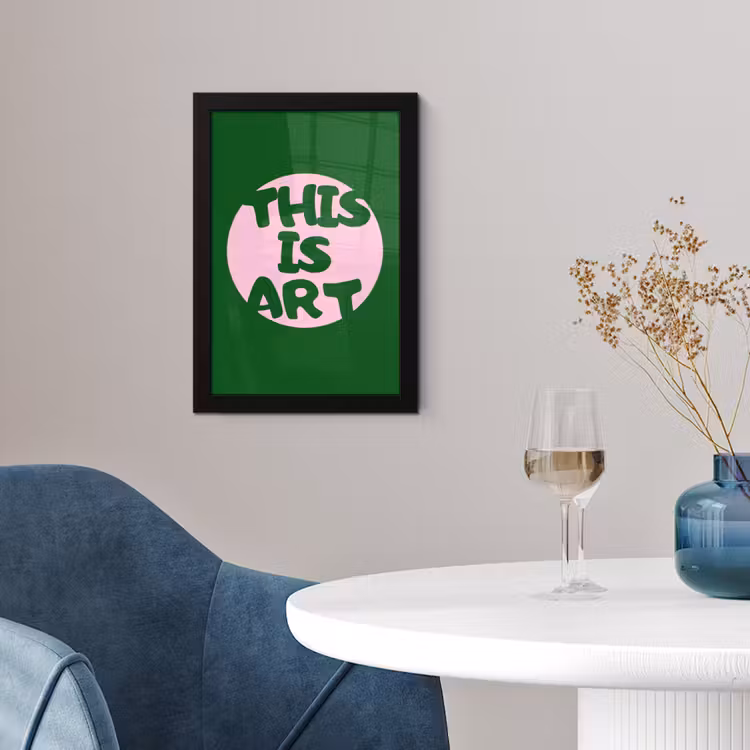 Cirkel - Roze - Tekst - Art fotolijst zwart zonder passe partout klein -sfeer4