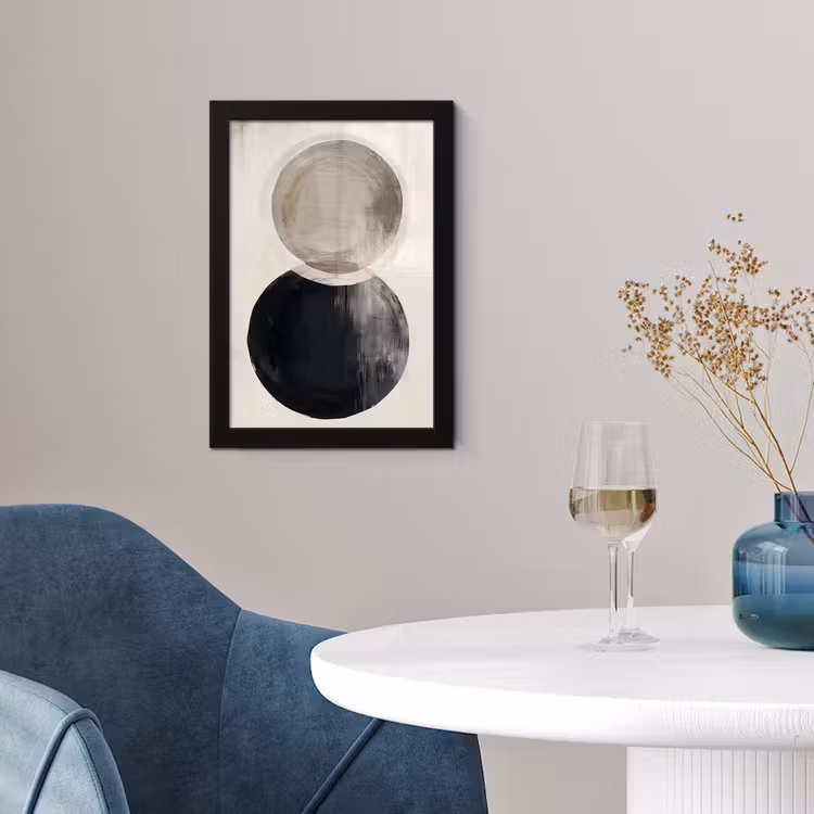 Cirkels - Vorm - Beige - Abstract fotolijst zwart zonder passe partout klein -sfeer4