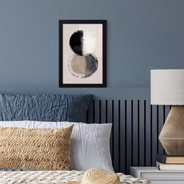 Cirkels - Strepen - Minimalistisch - Zwart fotolijst zwart zonder passe partout klein -sfeer3