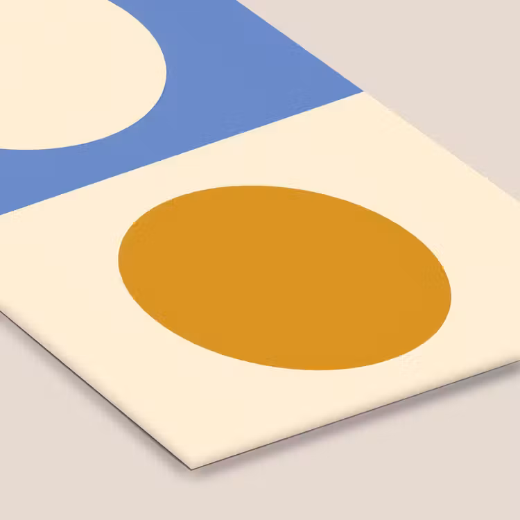 Cirkels - Symmetrisch - Wit - Blauw- Geel fotolijst zwart zonder passe partout klein -zsfeer6