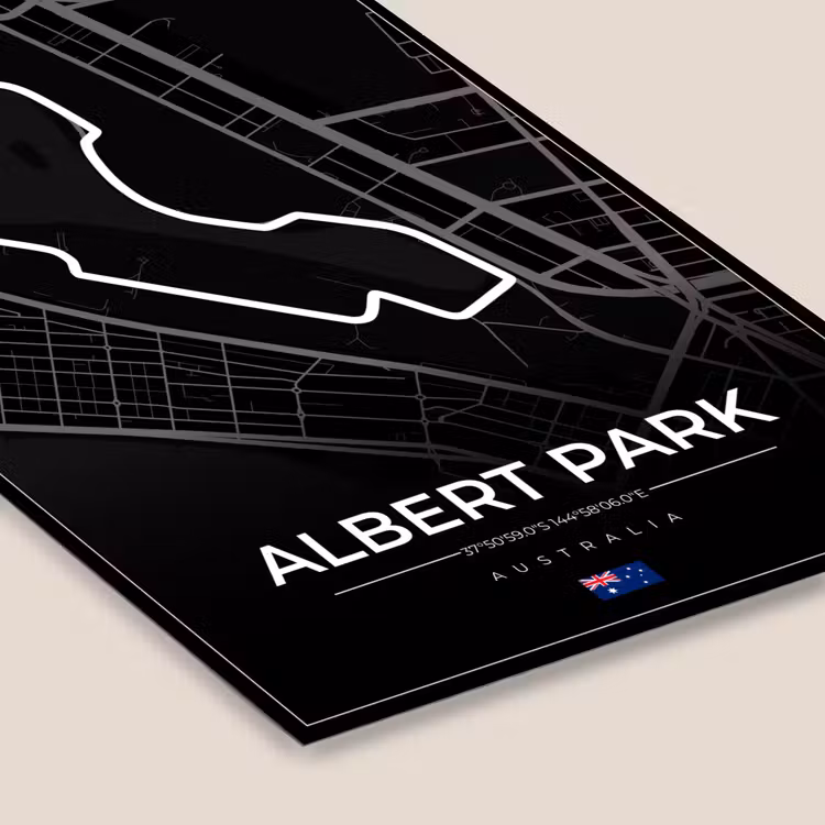 Circuit - Formule 1 - Australië - Racebaan - Albert Park circuit - Zwart fotolijst zwart zonder passe partout klein -zsfeer6