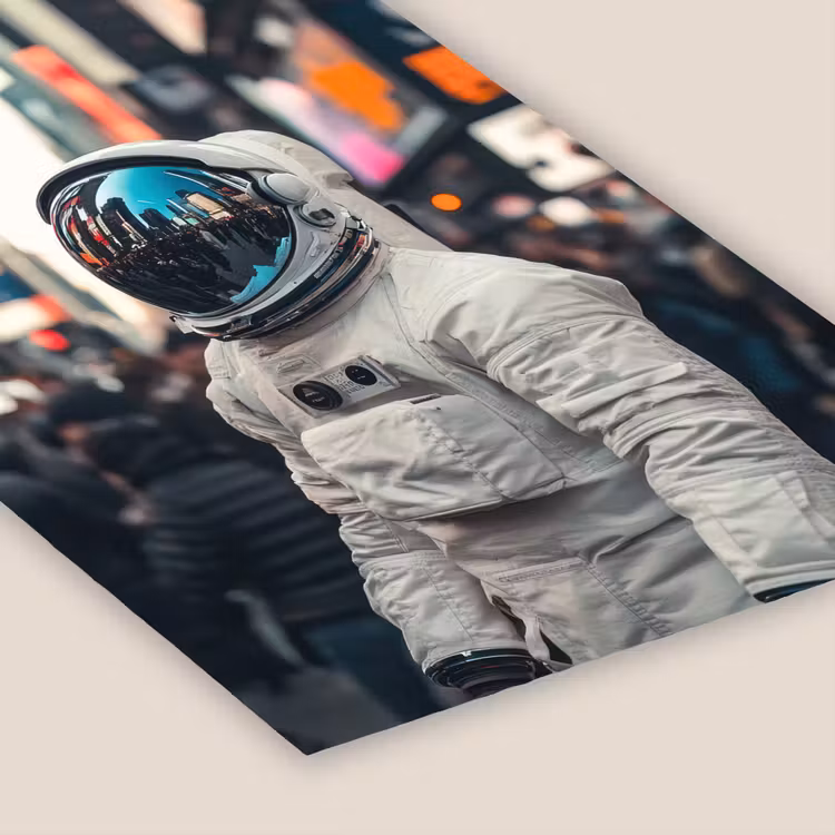 Stad - Mensen - Astronaut - Wit fotolijst zwart zonder passe partout klein -zsfeer6