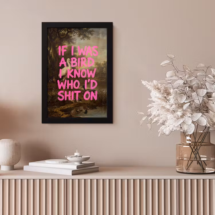 Klassiek - Humor - Roze fotolijst zwart zonder passe partout klein -sfeer5