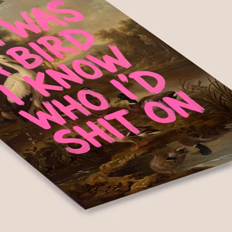 Klassiek - Humor - Roze fotolijst zwart zonder passe partout klein -zsfeer6