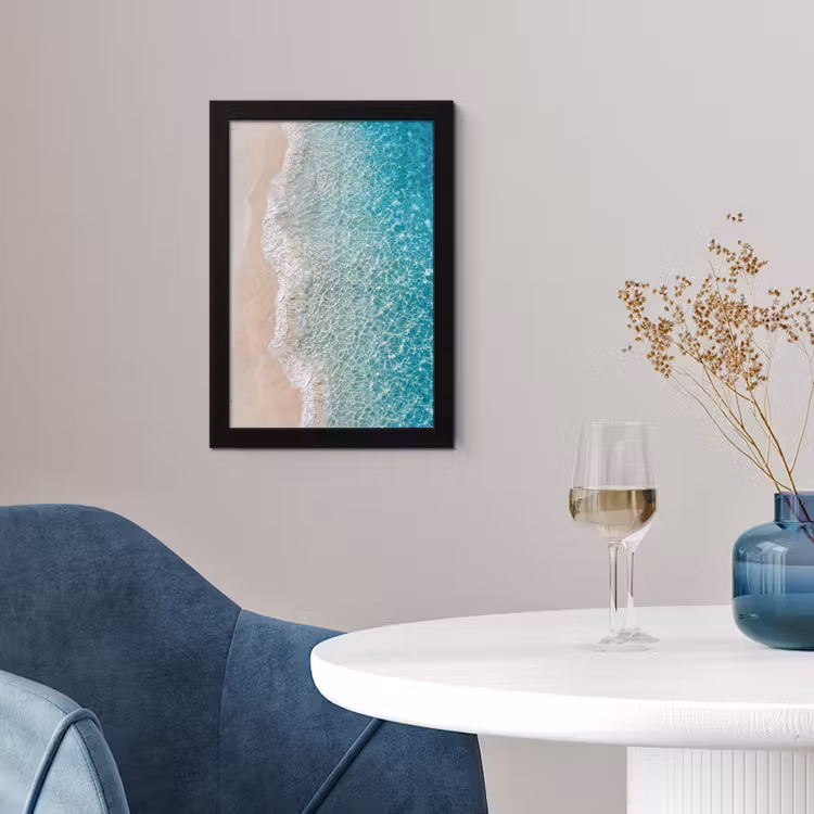 Kust - Zand - Blauw fotolijst zwart zonder passe partout klein -sfeer4