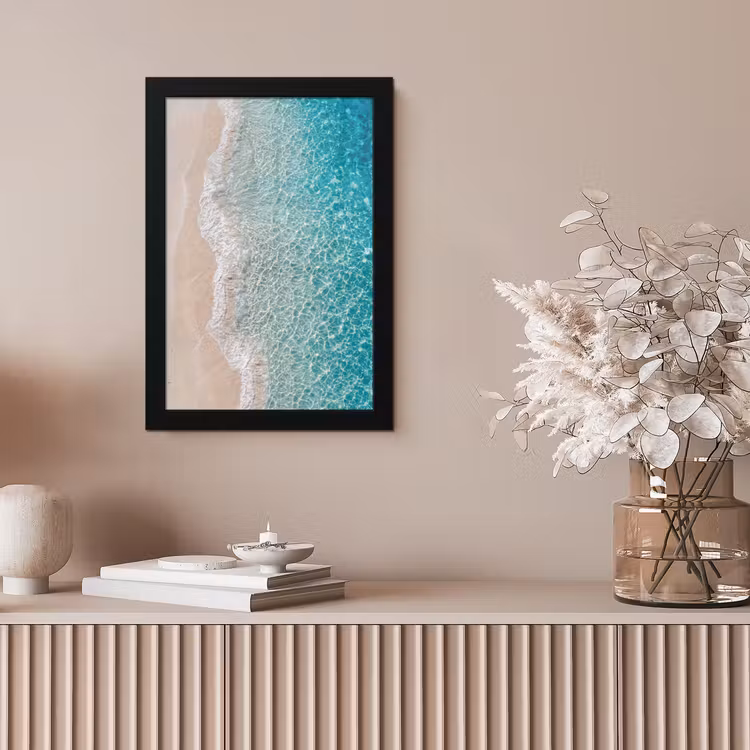 Kust - Zand - Blauw fotolijst zwart zonder passe partout klein -sfeer5