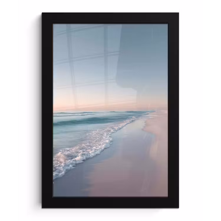 Kustlijn - Pastel - water fotolijst zwart zonder passe partout klein -3d