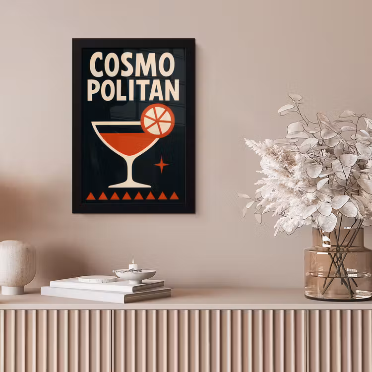 Cocktail - Zwart - Illustratie fotolijst zwart zonder passe partout klein -sfeer5