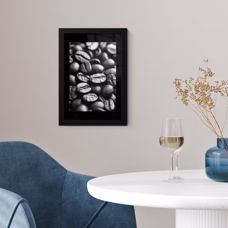 Koffiebonen - Zwart - Vintage fotolijst zwart zonder passe partout klein -sfeer4