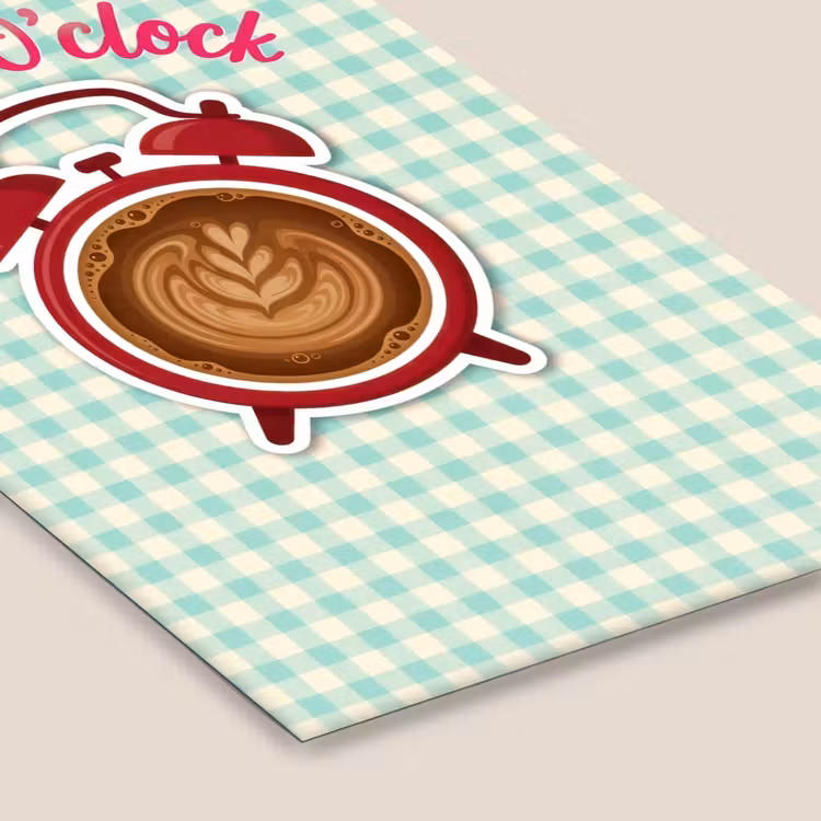 Koffie - Klok - Groen fotolijst zwart zonder passe partout klein -zsfeer6