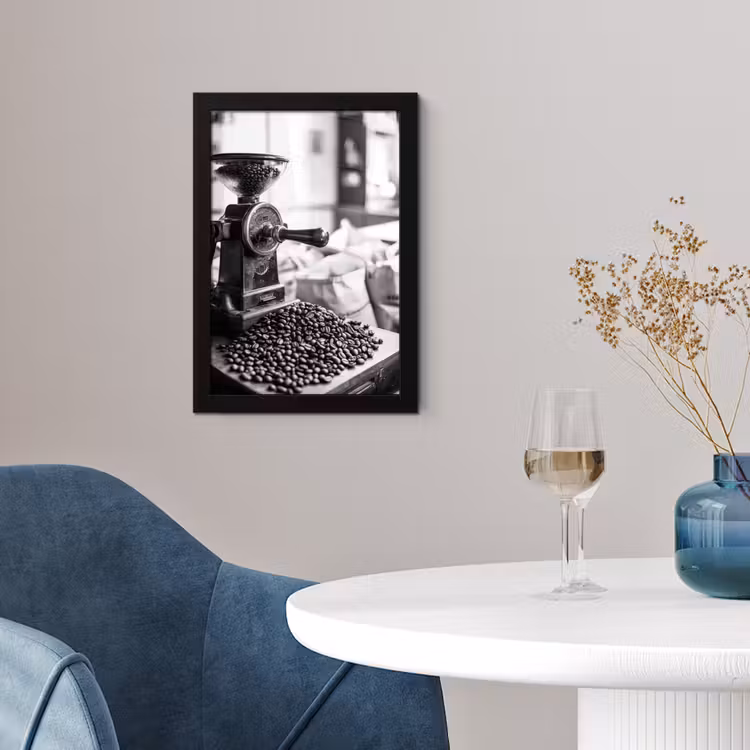 Koffiemolen - Gemalen - Vintage fotolijst zwart zonder passe partout klein -sfeer4