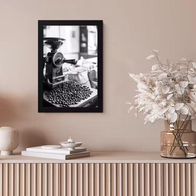 Koffiemolen - Gemalen - Vintage fotolijst zwart zonder passe partout klein -sfeer5