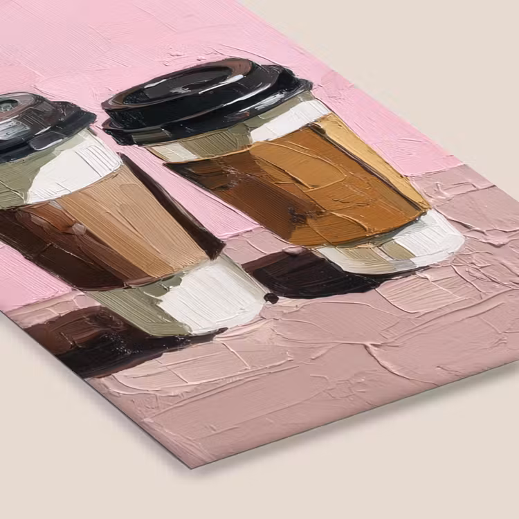 Koffiebekers - Deksel - Verf - Textuur fotolijst zwart zonder passe partout klein -zsfeer6
