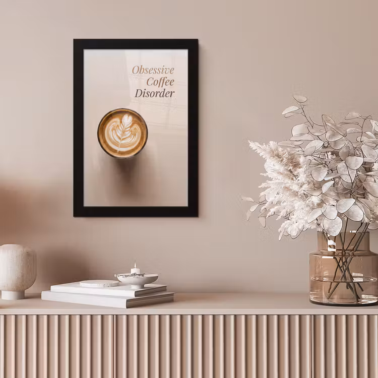 Koffie - Obessive Coffee Disorder - Beige fotolijst zwart zonder passe partout klein -sfeer5
