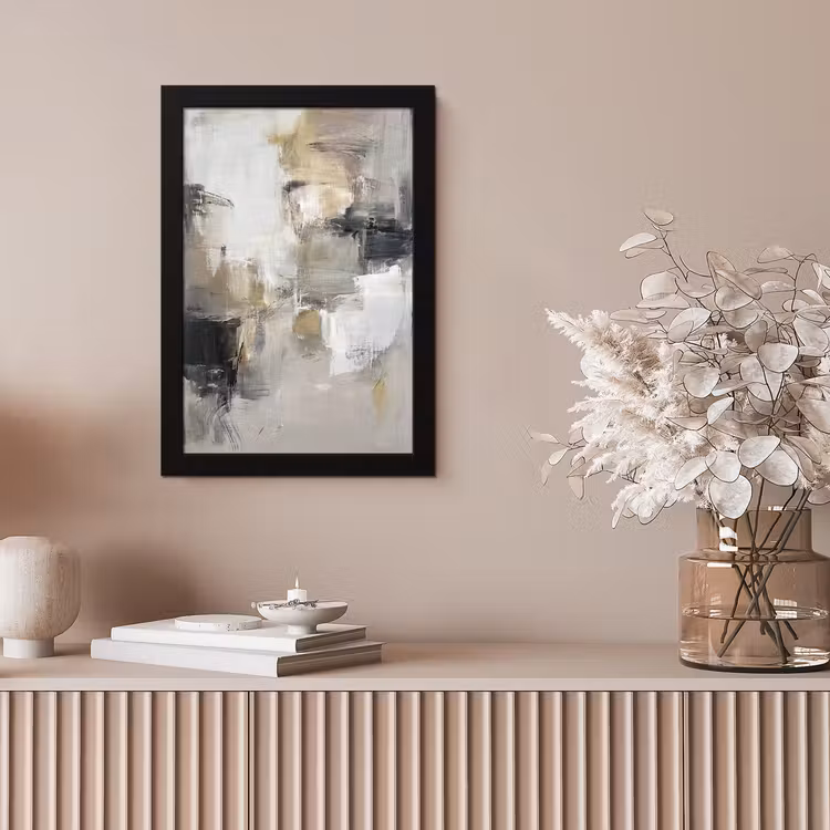 Kleurenpalet - Penseelstreken - Beige - Nevelig fotolijst zwart zonder passe partout klein -sfeer5