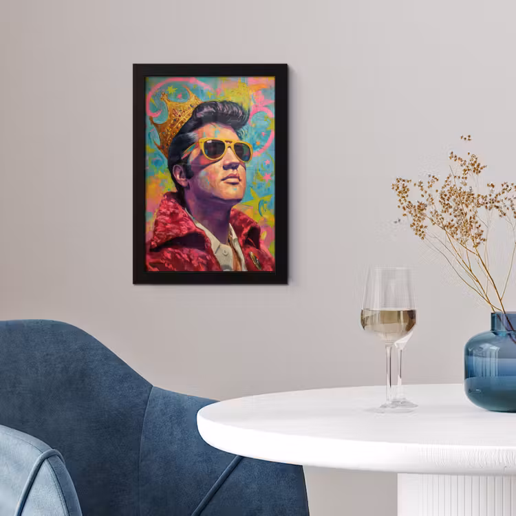 Kleurrijk portret - Kroon - Sterren fotolijst zwart zonder passe partout klein -sfeer4