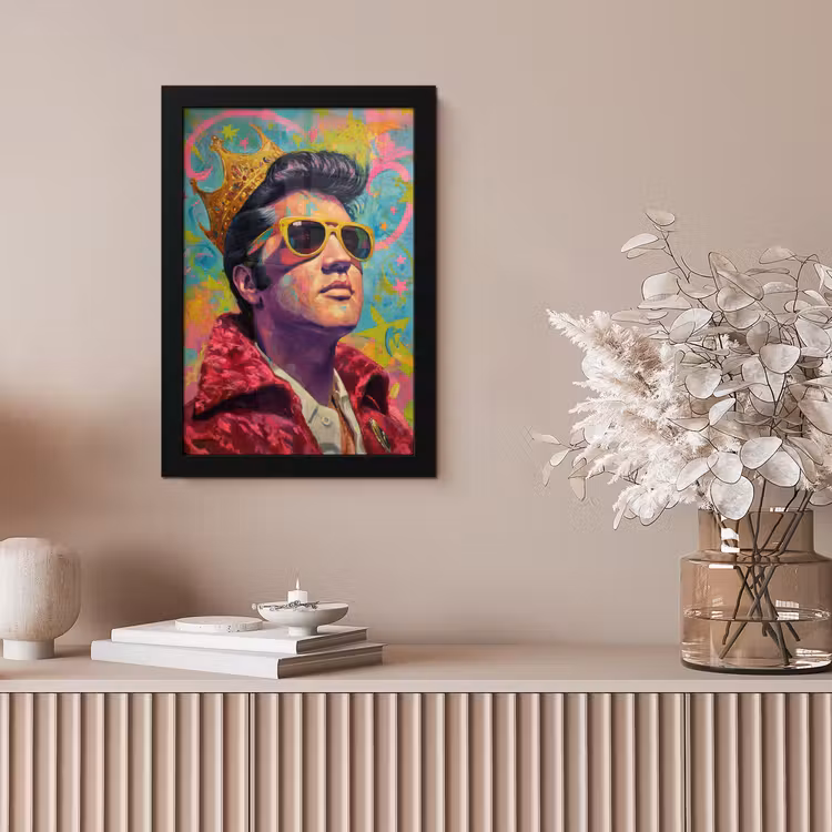 Kleurrijk portret - Kroon - Sterren fotolijst zwart zonder passe partout klein -sfeer5