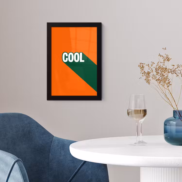 Cool - Oranje - Groen fotolijst zwart zonder passe partout klein -sfeer4