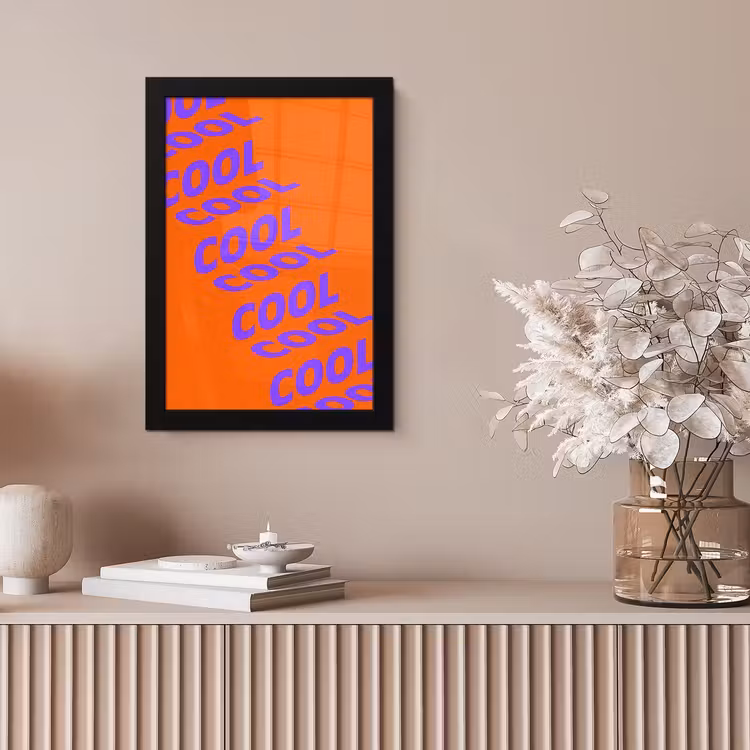 Cool - Paars - Oranje fotolijst zwart zonder passe partout klein -sfeer5