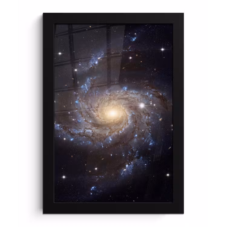 Kosmos - Sterrenstelsel - Donker fotolijst zwart zonder passe partout klein -3d