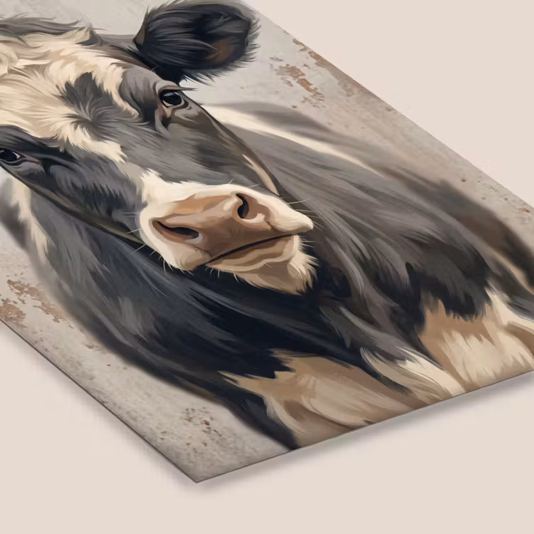 Koe - Portret - Dieren - Modern fotolijst zwart zonder passe partout klein -zsfeer6