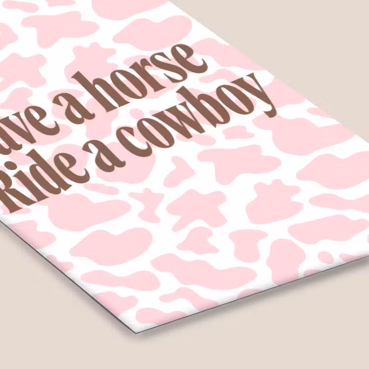 Koeienprint - Roze - Cowboy - Horse fotolijst zwart zonder passe partout klein -zsfeer6